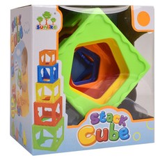 토이앙상블 알록달록 스택 큐브 도형놀이, 1세트