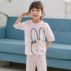 Maykids 女童款星星兔子7分緹花居家服