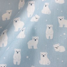 Eco chic系列小熊印花20支棉布, 藍色