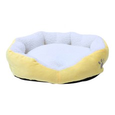 Dr.Mini 고양이 앤 강아지 양털 보들 방석, 옐로우, 1개
