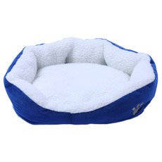 Dr.Mini 고양이 앤 강아지 양털 보들 방석, 블루, 1개