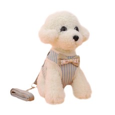 Dr.Mini 貓狗胸背帶背心, 條紋藍, 1個