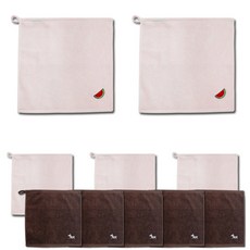 Songwol 松月 保育園角色哥裡毛巾第 2 季西瓜 5p + 獨角獸 5p 套組, 粉色（西瓜）、棕色（獨角獸）, 1套