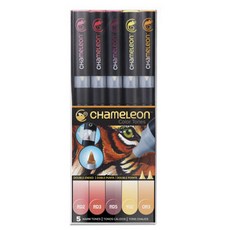 變色龍漸層馬克筆 暖色調 CT0511, 5色, 1套