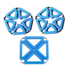 雙層鍋墊 方形藍色 + 五角形藍色 2入組, 混合顏色, 1套