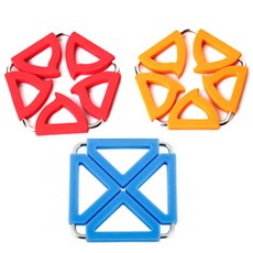 可折疊隔熱墊 方形 藍色+五角形 橘色+五角形 紅色, 混色, 1套