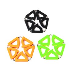 Dual 五角隔熱鍋墊 黑色 + 橘色 + 綠色, 混合色, 1套