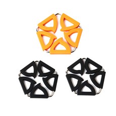 Dual 五角鍋墊 黑色 2入 + 橘色, 混合顏色, 1套