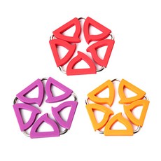 Dual 五角形鍋墊 橘色 + 紫色 + 紅色, 混合顏色, 1套
