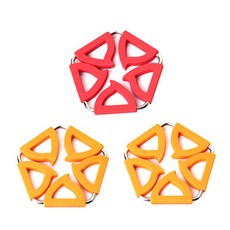 Dual 五角鍋墊 橘色 2入 + 紅色, 混色, 1套