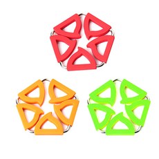 Dual 五角形鍋墊 橘色 + 綠色 + 紅色, 混合顏色, 1套