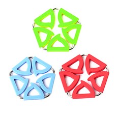 Dual 五角形鍋墊 綠色 + 藍色 + 紅色, 混合顏色, 1套