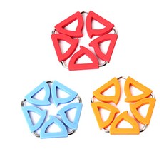 Dual 鍋墊 五角形 橘色 + 藍色 + 紅色, 混合顏色, 1套