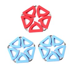 Dual 五角隔熱鍋墊 藍色2入 + 紅色, 混合顏色, 1套