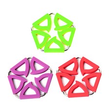 Dual 五角鍋墊 綠色 + 紫色 + 紅色, 混合顏色, 1套