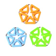 Dual 五角形隔熱墊 橘色 + 綠色 + 藍色, 混合顏色, 1套