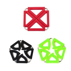 Dual 鍋墊 方形 紅色 + 五角形 黑色 + 綠色, 混合顏色, 1套