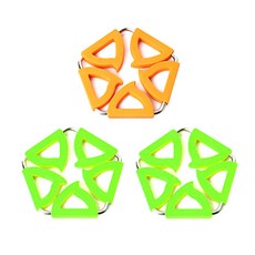 Dual 五角鍋墊 橘色 + 綠色 2入, 混合色, 1套