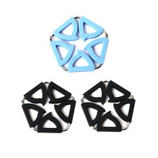 Dual 五角鍋墊 黑色 2入 + 藍色, 混合顏色, 1套