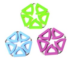 Dual 五角鍋墊 綠色 + 紫色 + 藍色, 混合顏色, 1套