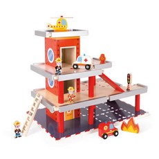 자노드 파이어 스테이션 소방차 장난감, 혼합 색상, 1개