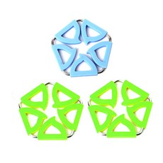 Dual 五角形鍋墊 綠色 2入 + 藍色, 混合顏色, 1套