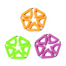 Dual 鍋墊 五角形 橘色 + 綠色 + 紫色, 混合顏色, 1套