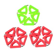 Dual 五角鍋墊 綠色 + 紅色 2入, 混合顏色, 1套