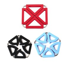 Dual 折疊隔熱墊 方形 紅色+五角形 黑色+藍色, 混色, 1套