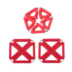 Dual 鍋墊 4角 紅色 2入 + 5角 紅色, 混合顏色, 1套