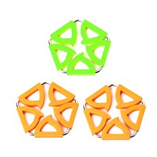 Dual 五角隔熱墊 橘色 2入 + 綠色, 混合顏色, 1套