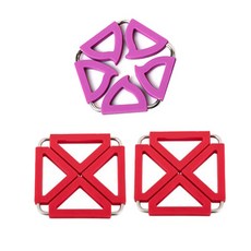 Dual 鍋墊 四角 紅色 2入 + 五角 紫色, 混合顏色, 1套