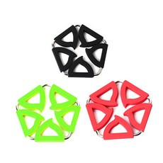 Dual 折疊隔熱墊 五角形 黑色+綠色+紅色, 混色, 1套
