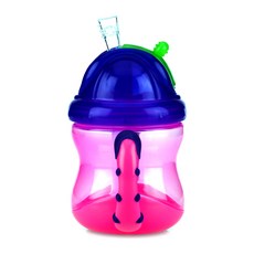 絎縫瓢蟲吸管杯, 粉色, 1個