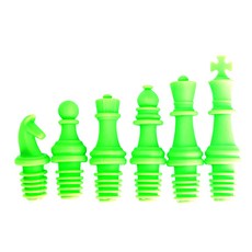 DM Chess 矽膠瓶酒法師套組 6p, 綠色, 1套