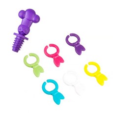 DM 와인병마게 손고리 마개 + 마커 6p 세트, 랜덤 발송, 1세트