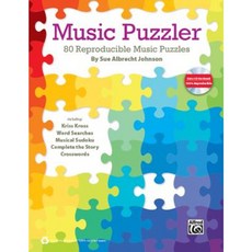 Music Puzzler: 80 Reproducible Music Puzzles Comb Bound Book & Data CD Paperback, Alfred Music