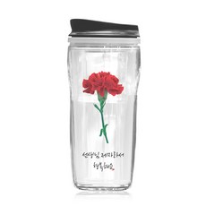 TBL 행복해 카네이션 투명 텀블러, 선생님, 500ml