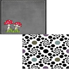 印尼 Bella 矽膠餐墊 洞穴 + 蘑菇, 混合顏色, 385 x 285 mm, 厚度 1mm, 2個