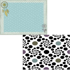 Bellamusic 矽膠餐墊 圓洞 + 印地安羽毛, 混合顏色, 385 x 285 mm, 厚度 1mm, 1個