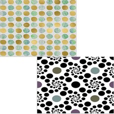 印尼 Bella 矽膠餐墊 Dongguri + 水彩圓點, 混合顏色, 385 x 285 mm, 厚度 1mm, 2個