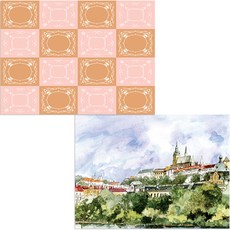 Bellamusic 矽膠餐墊 城市風景 1 + 圖案, 3, 385 x 285 mm, 厚度 1mm, 1個