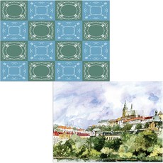 印尼 Bella 矽膠餐墊 都市風景 1 + 圖案, 2, 385 x 285 mm, 厚度 1mm, 1個