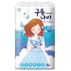 구름이되고픈나비 더 클래식 천연펄프 3겹 롤화장지 27m, 1개, 30개입