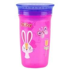 누비 유아용 티칭컵 300ml 10411, 핑크, 1개