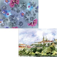 Bellamusic 矽膠餐墊 都市風景 1 + 三色堇, 混合顏色, 385 x 285 mm, 厚度 1mm, 1個