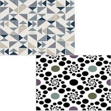 Bellamusic 矽膠餐墊 圓形 + 三角形圖案, 混合色, 385 x 285 mm, 厚度 1mm, 1個