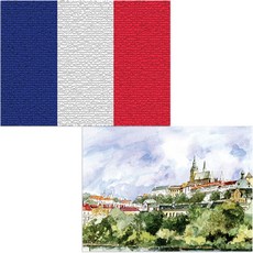 Bellamusic 矽膠餐墊 都市風景 1 + 法國國旗, 混合顏色, 385 x 285 mm, 厚度 1mm, 2個