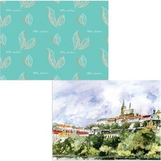 Bellamusic 矽膠餐墊 都市風景 1 + 葉子, 混合顏色, 385 x 285 mm, 厚度 1mm, 1個