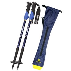 버먼트 바이칼 4단 등산스틱 블루 2p + 시코 스틱 파우치 세트, 네이비, 1개